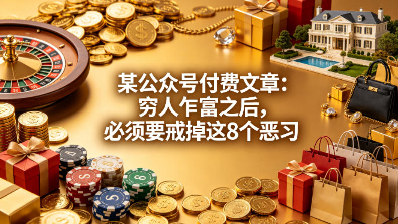 某公众号付费文章：穷人乍富之后，必须要戒掉这8个恶习-轻创终点站