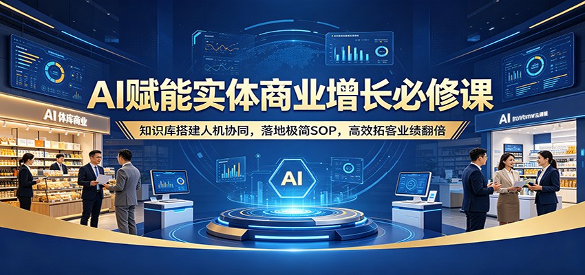 AI赋能实体商业增长必修课：知识库搭建人机协同，落地极简SOP，高效拓客业绩翻倍-轻创终点站