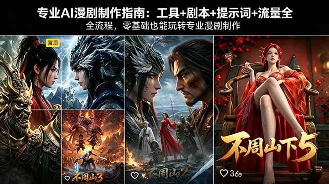 专业AI漫剧制作指南：工具+剧本+提示词+流量全流程，零基础也能玩转专业漫剧制作-轻创终点站
