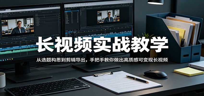 长视频实战教学，从选题构思到剪辑导出，手把手教你做出高质感可变现长视频-轻创终点站