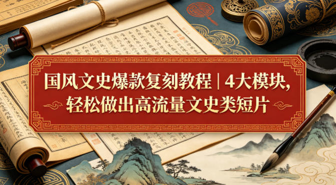 国风文史爆款复刻教程｜4大模块，轻松做出高流量文史类短片-轻创终点站