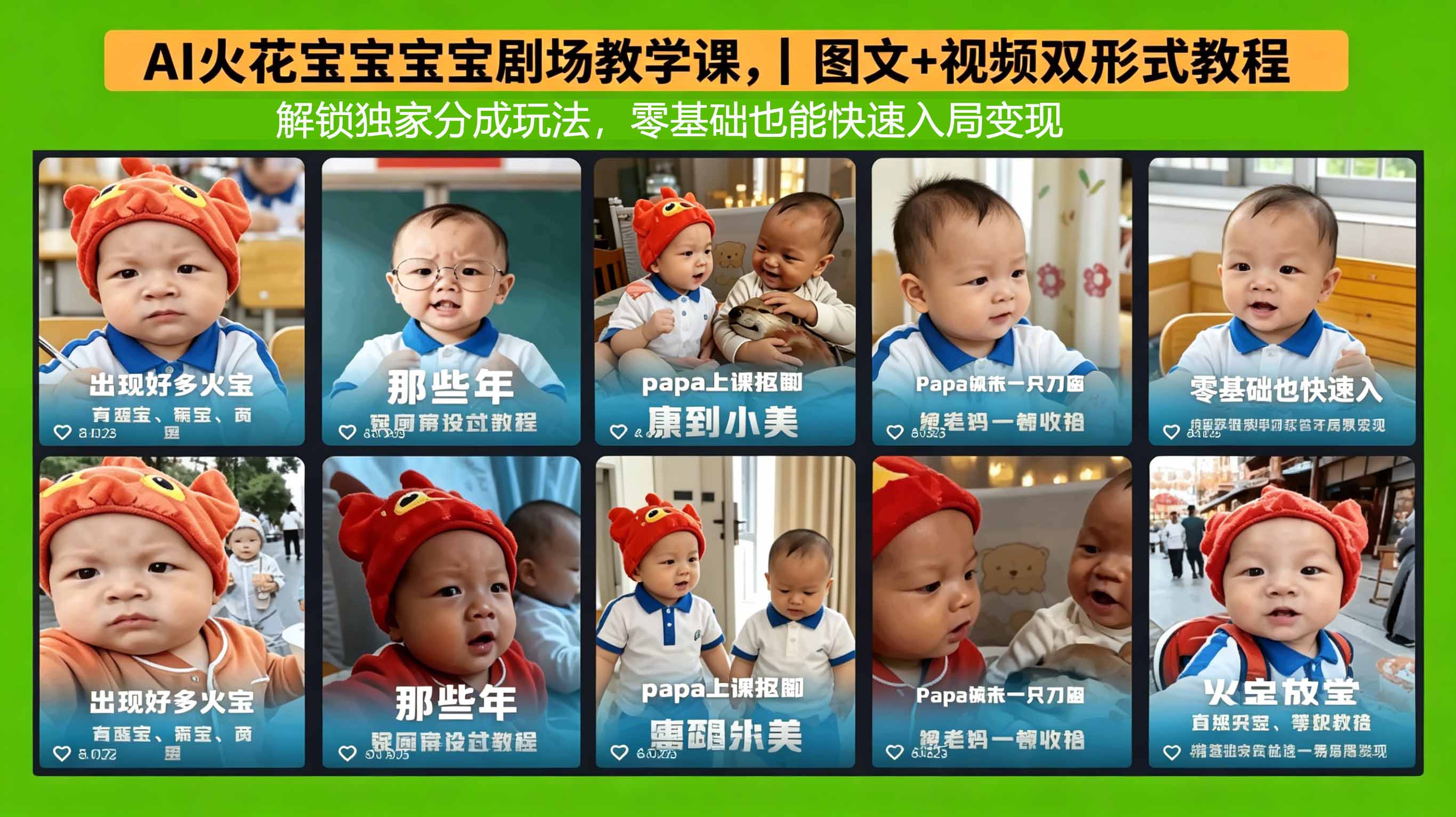 AI火花宝宝宝宝剧场教学课，图文+视频双形式教程，解锁独家分成玩法，零基础也能快速入局变现-轻创终点站