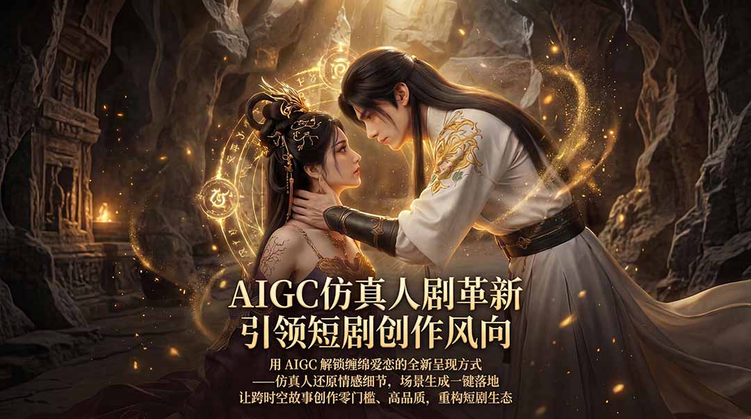 AIGC 仿真人短剧创作革新，解锁仙侠爱恋全新呈现，一键出高质场景，零门槛打造爆款剧集-轻创终点站