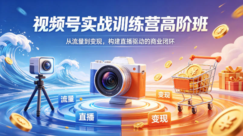 视频号实战训练营高阶班，从流量到变现，构建直播驱动的商业闭环(26年4月)-轻创终点站