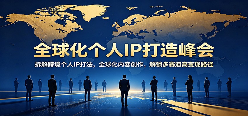全球化个人IP打造峰会：拆解跨境个人IP打法，全球化内容创作，解锁多赛道高变现路径-轻创终点站