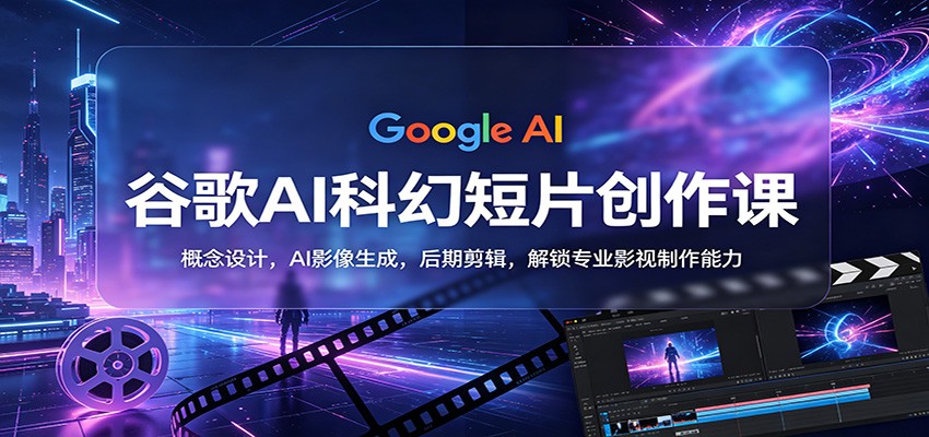 谷歌AI科幻短片创作课：概念设计，AI影像生成，后期剪辑，解锁专业影视制作能力-轻创终点站