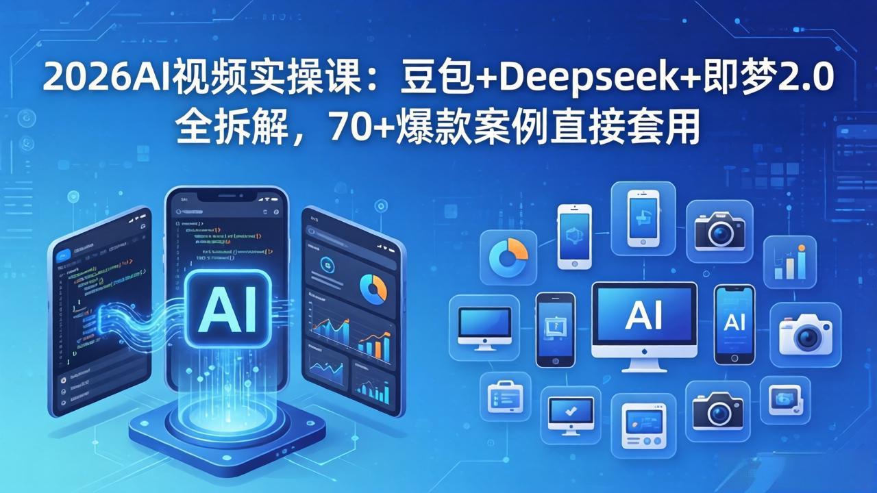 2026AI视频实操课：豆包+Deepseek+即梦2.0全拆解，70+爆款案例直接套用-龙祁轻创社区