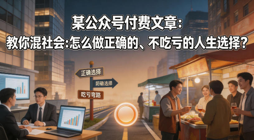 某公众号付费文章：教你混社会：怎么做正确的、不吃亏的人生选择？-龙祁轻创社区