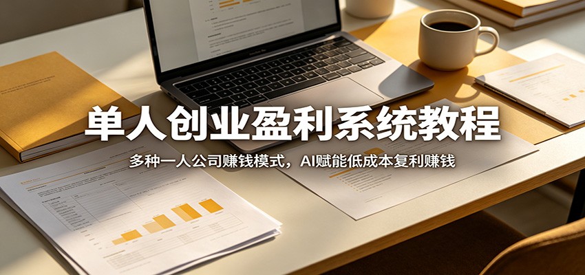 单人创业盈利系统教程：多种一人公司赚钱模式，AI赋能低成本复利赚钱-龙祁轻创社区