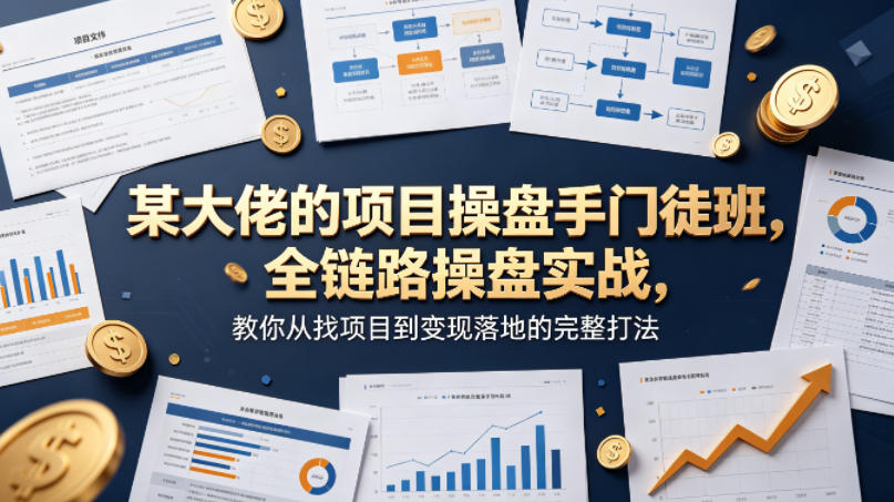 某大佬的项目操盘手门徒班，全链路操盘实战，教你从找项目到变现落地的完整打法-龙祁轻创社区