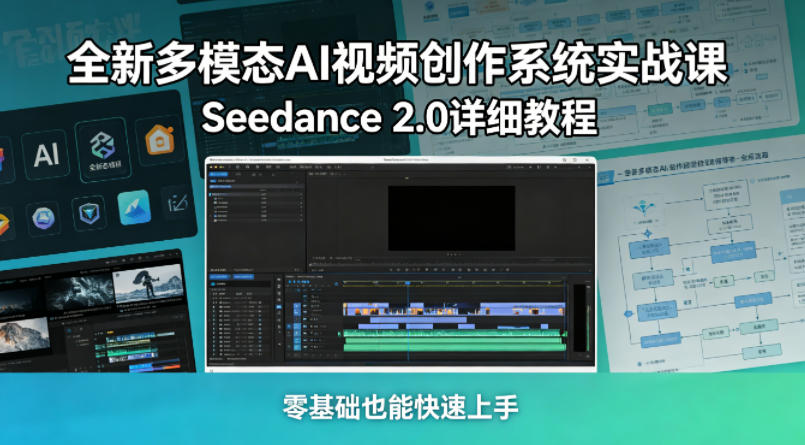 全新多模态AI视频创作系统实战课，Seedance 2.0详细教程，零基础也能快速上手-龙祁轻创社区