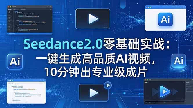Seedance2.0零基础实战：一键生成高品质AI视频，10分钟出专业级成片-龙祁轻创社区
