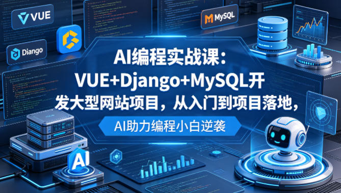 AI编程实战课：VUE+Django+MySQL开发大型网站项目，从入门到项目落地，AI助力编程小白逆袭-龙祁智能体社区