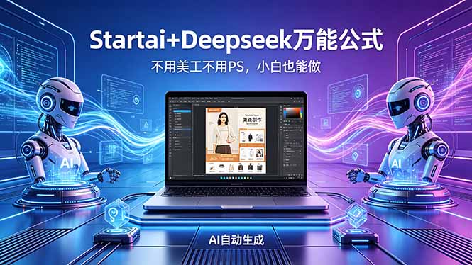 AI自动做电商详情页：Startai+Deepseek万能公式，不用美工不用PS，小白也能做-龙祁智能体社区