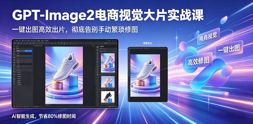 GPT-Image2电商视觉大片实战课，一键出图高效出片，彻底告别手动繁琐修图-龙祁轻创社区