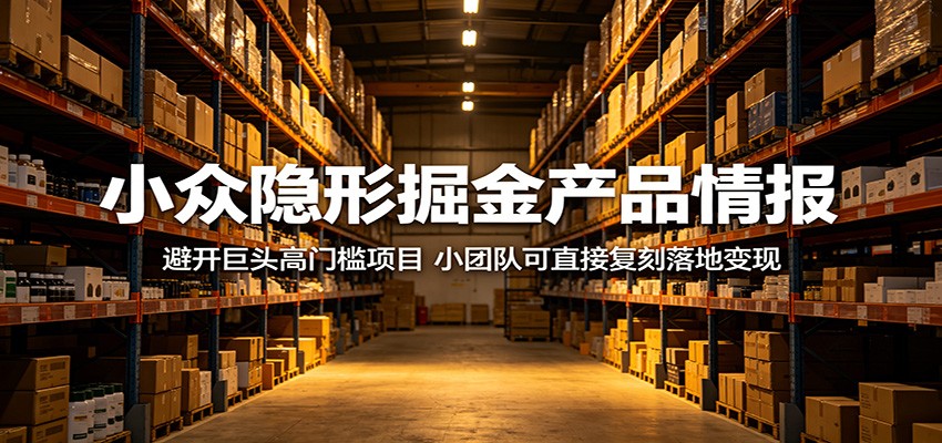 小众隐形掘金产品情报：避开巨头高门槛项目，小团队可直接复刻落地变现-龙祁轻创社区