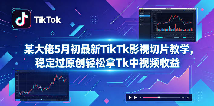 某大佬5月初最新TikTk影视切片教学，稳定过原创轻松拿Tk中视频收益-龙祁轻创社区