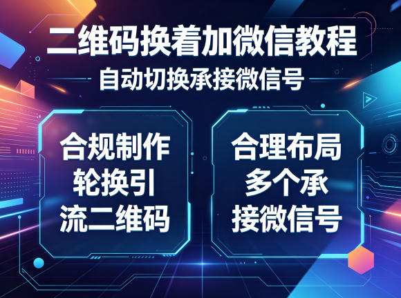 二维码换着加微信教程，自动切换承接微信号，合规制作轮换引流二维码，合理布局多个承接微信号-龙祁轻创社区