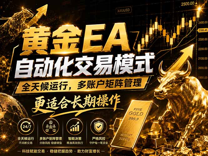 黄金EA量化：多窗口矩阵稳定运行，系统自动执行，收益空间持续放大-龙祁轻创社区