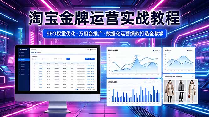 2026 淘宝金牌运营实战教程，SEO权重优化万相台推广，数据化运营爆款打造全教学-龙祁轻创社区