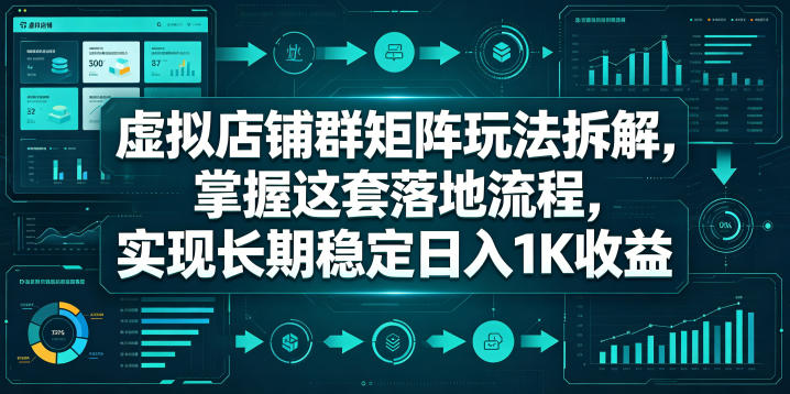 虚拟店铺群矩阵玩法拆解，掌握这套落地流程，实现长期稳定日入1K收益【揭秘】-龙祁轻创社区