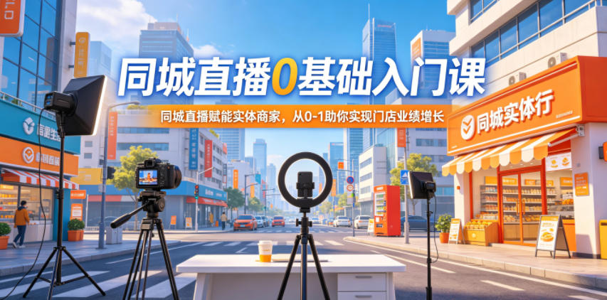 同城直播0基础入门课，同城直播赋能实体商家，从0-1助你实现门店业绩增长-龙祁轻创社区