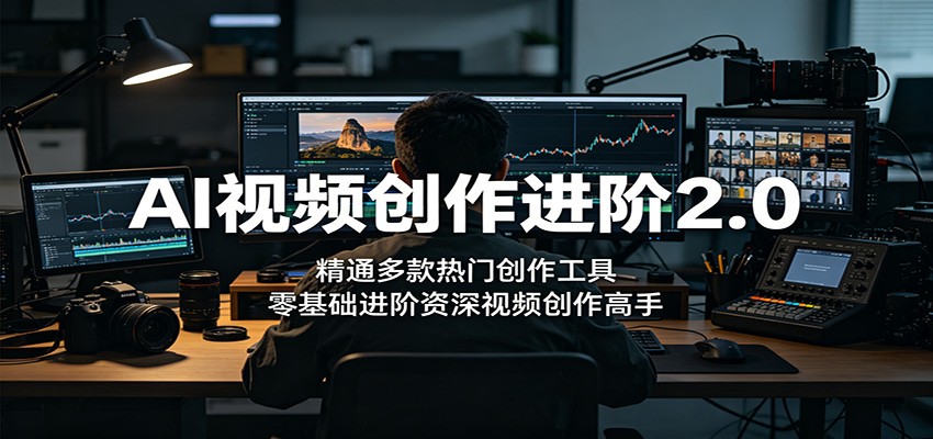 AI视频创作进阶2.0：精通多款热门创作工具，零基础进阶资深视频创作高手-龙祁轻创社区