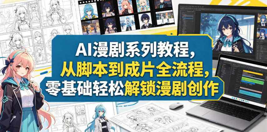 AI漫剧系列教程，从脚本到成片全流程，零基础轻松解锁漫剧创作-龙祁轻创社区