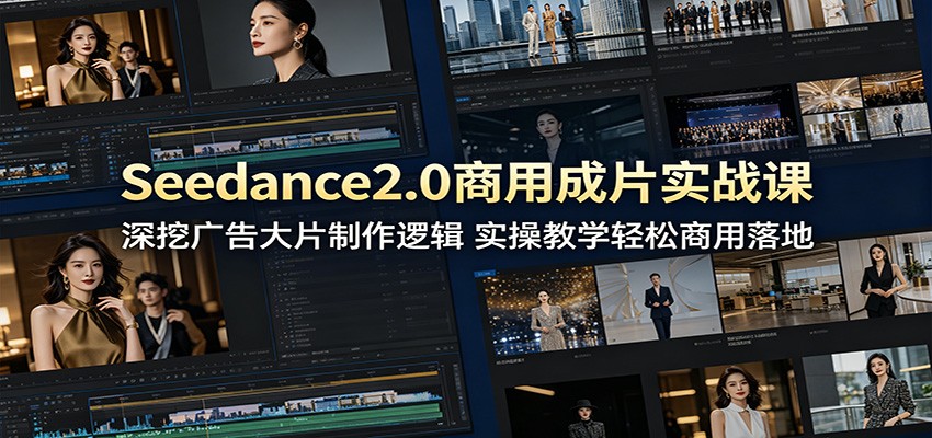 Seedance2.0商用成片实战课：深挖广告大片制作逻辑，实操教学轻松商用落地-龙祁轻创社区