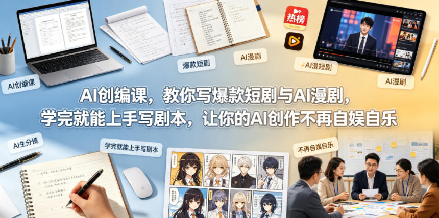 AI创编课，教你写爆款短剧与AI漫剧，学完就能上手写剧本，让你的AI创作不再自娱自乐(更新0521)-龙祁轻创社区