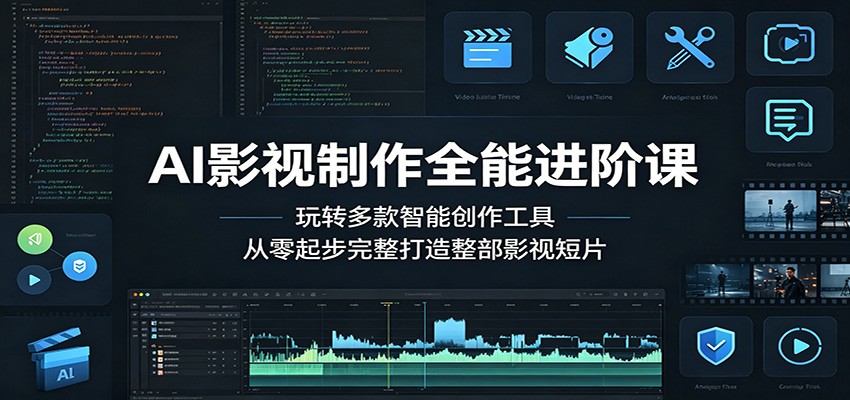 AI影视制作全能进阶课：玩转多款智能创作工具，从零起步完整打造整部影视短片-龙祁轻创社区