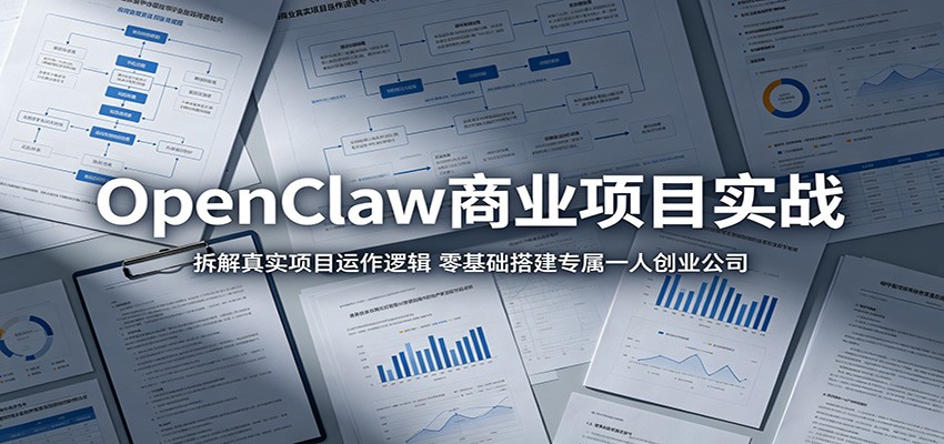 OpenClaw商业项目实战：拆解真实项目运作逻辑，零基础搭建专属一人创业公司-龙祁轻创社区
