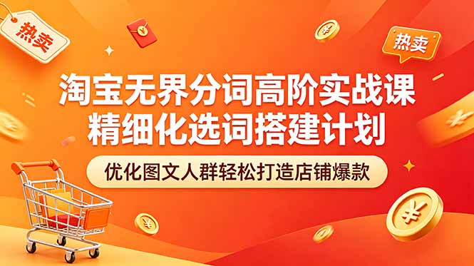 淘宝无界分词高阶实战课 精细化选词搭建计划 优化图文人群轻松打造店铺爆款-龙祁轻创社区