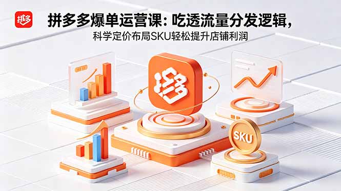 拼多多爆单运营实战课：吃透流量分发逻辑，科学定价布局SKU轻松提升店铺利润-龙祁轻创社区