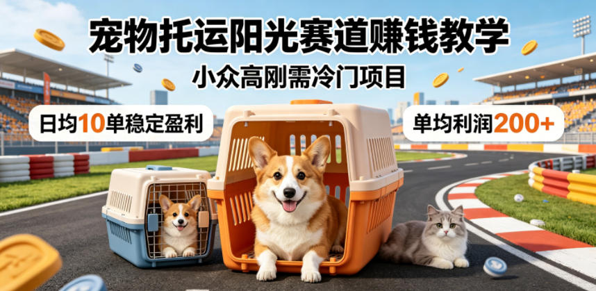宠物托运阳光赛道賺钱教学，小众高刚需冷门项目，日均10单稳定盈利，单均利润200+-龙祁轻创社区