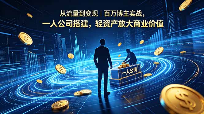 从流量到变现｜百万博主实战，一人公司搭建，轻资产放大商业价值-龙祁轻创社区