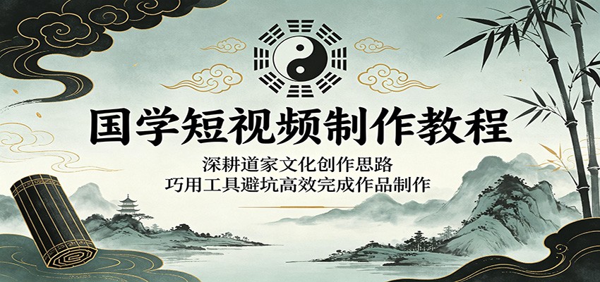 国学短视频制作教程：深耕道家文化创作思路，巧用工具避坑高效完成作品制作-龙祁轻创社区