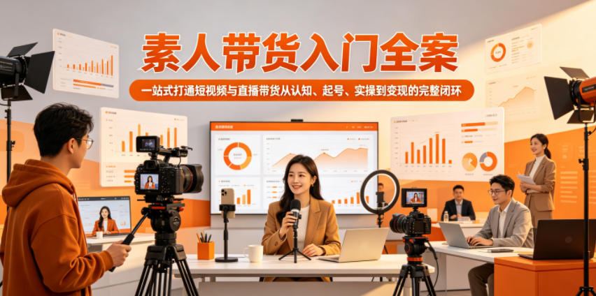 素人带货入门全案，一站式打通短视频与直播带货从认知、起号、实操到变现的完整闭环-龙祁轻创社区