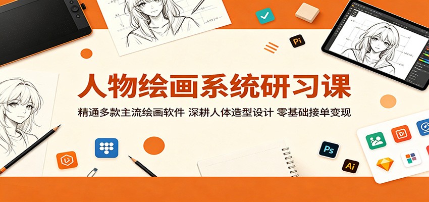 人物绘画系统研习课：精通多款主流绘画软件，深耕人体造型设计，零基础接单变现-龙祁轻创社区