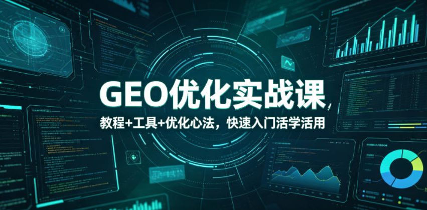 GEO优化实战课，教程+工具+优化心法，快速入门活学活用-龙祁轻创社区