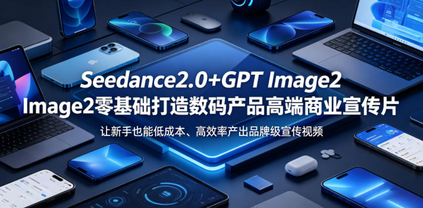 Seedance2.0+GPT Image2零基础打造数码产品高端商业宣传片，让新手也能低成本、高效率产出品牌级宣传视频-龙祁轻创社区