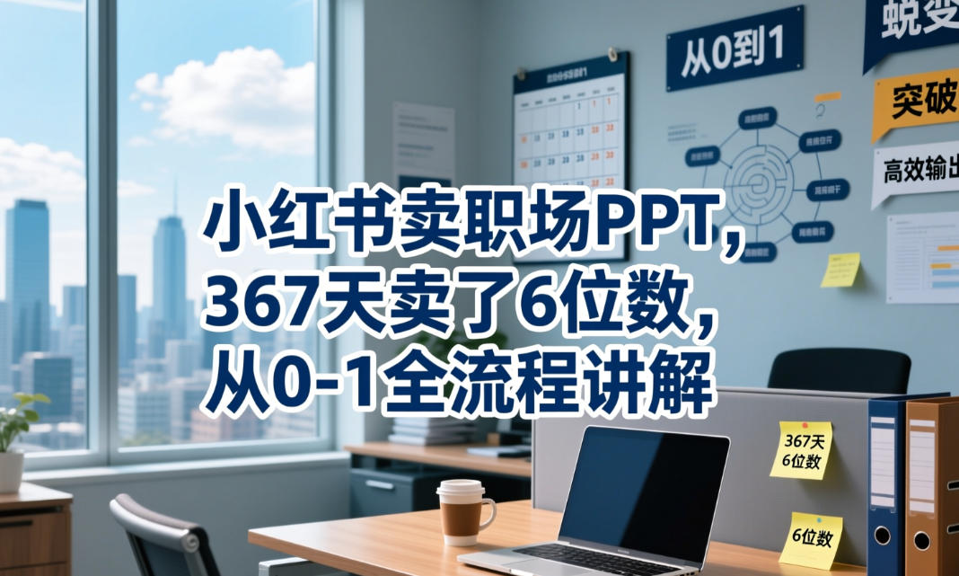 小红书卖职场PPT，367天卖了6位数，从0-1全流程讲解-龙祁轻创社区