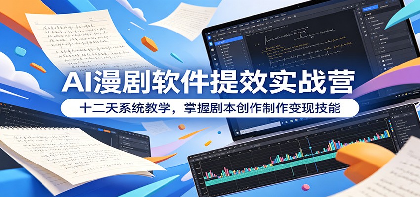 AI漫剧软件提效实战营：十二天系统教学，掌握剧本创作制作变现技能-龙祁轻创社区