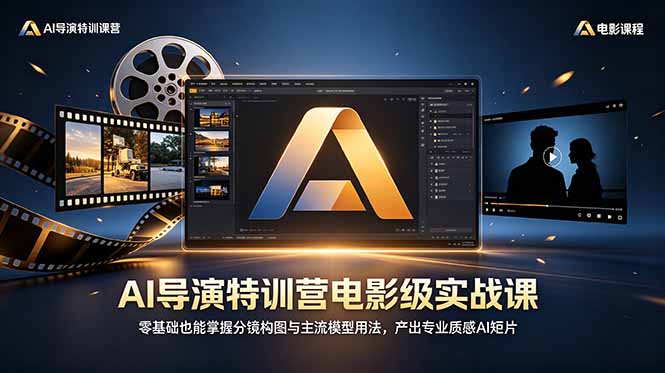 AI导演特训营电影级实战课，零基础也能掌握分镜构图与主流模型用法，产出专业质感AI短片-龙祁轻创社区