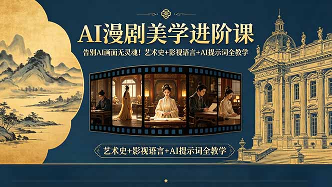 告别AI画面无灵魂！AI漫剧美学进阶课-更新，艺术史+影视语言+AI提示词全教学-龙祁轻创社区