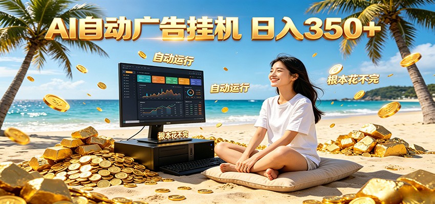 AI自动广告挂机 日入350+ 真正做到躺赚式变现，根本花不完！-龙祁轻创社区