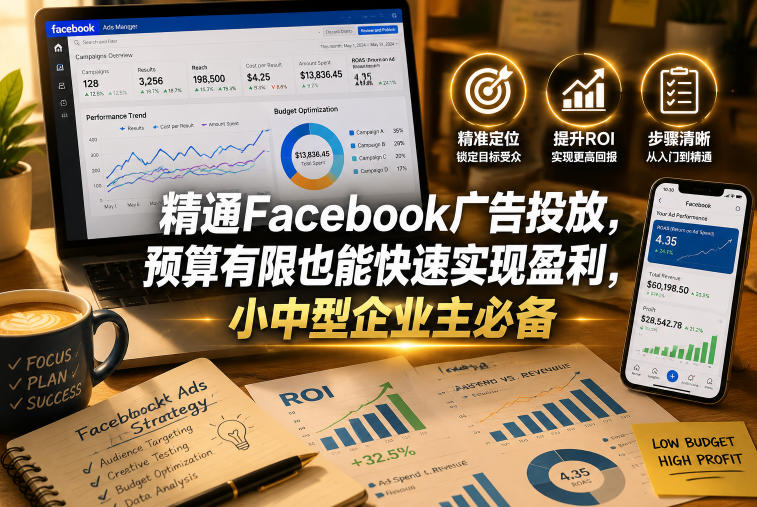 精通Facebook广告投放，预算有限也能快速实现盈利，小中型企业主必备【原创双语字幕】-龙祁轻创社区