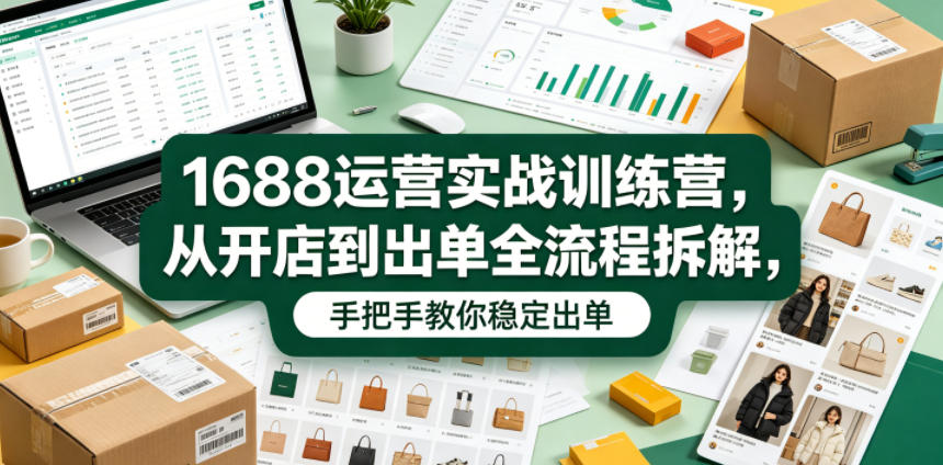 1688运营实战训练营，从开店到出单全流程拆解，手把手教你稳定出单-龙祁轻创社区