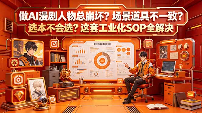做AI漫剧人物总崩坏？场景道具不一致？选本不会选？这套工业化SOP全解决 (更新-龙祁轻创社区