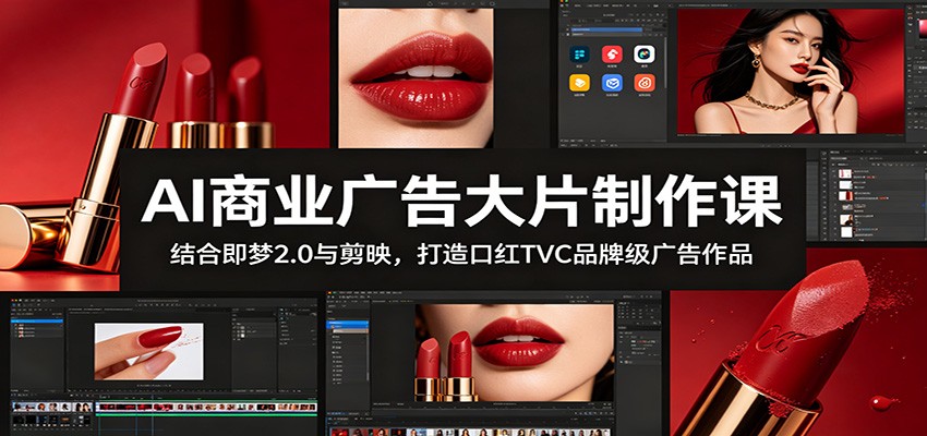 AI商业广告大片制作课：结合即梦2.0与剪映，打造口红TVC品牌级广告作品-龙祁轻创社区